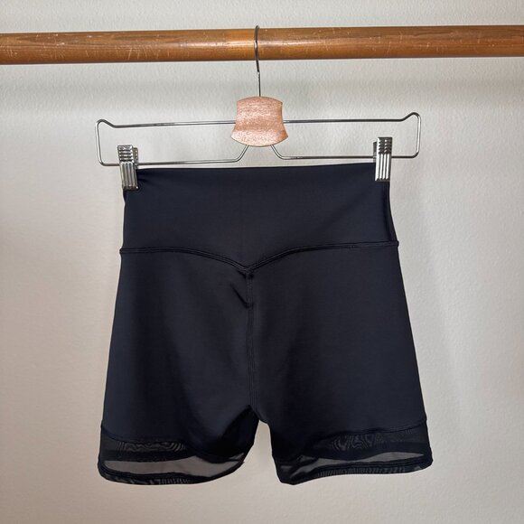 Alo Yoga 5" Airlift Double Trouble Biker Short w/ Mesh • Black • Women’s M NWOT - Picture 3 of 12